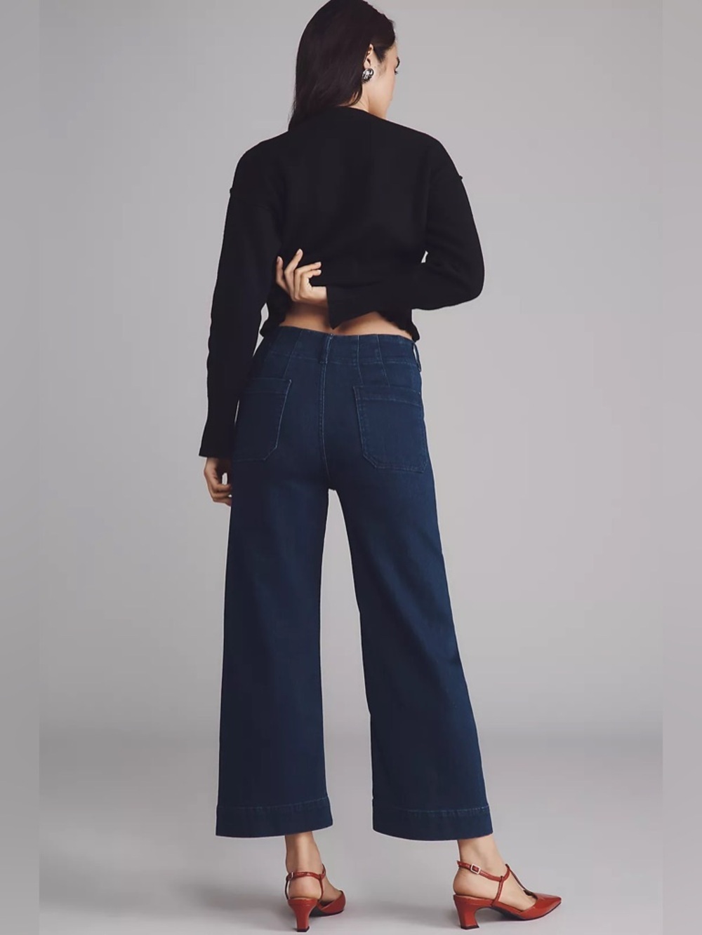 NWT ANTHROPOLOGIE The Colette Crop High Rise Wide Leg Jeans by Maeve 26W - Picture 13 of 16